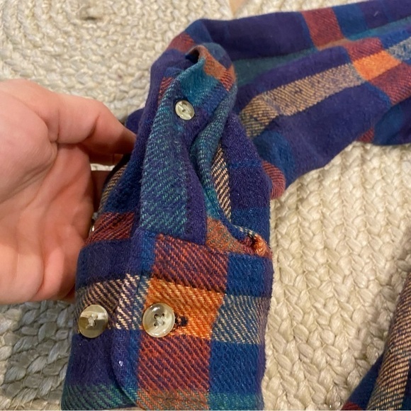 Northwest Territory single needle tailoring flannel plaid mens Medium blue - Picture 5 of 5